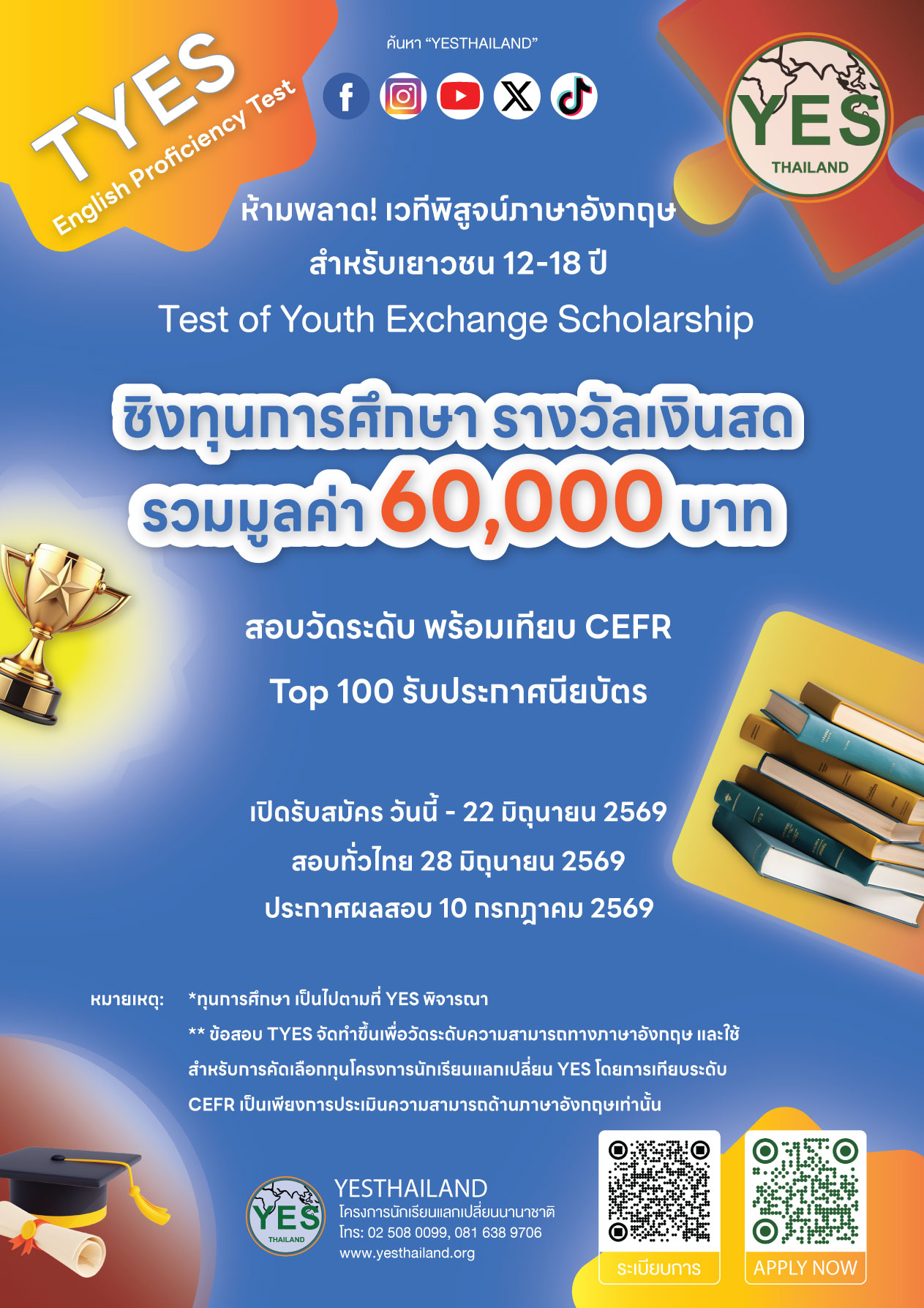 ระเบียบการสอบวัดระดับ TYES 2026